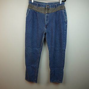 Vintage Boca Chica Gray Pleated‎ Panel Blue Jeans Waist 32"